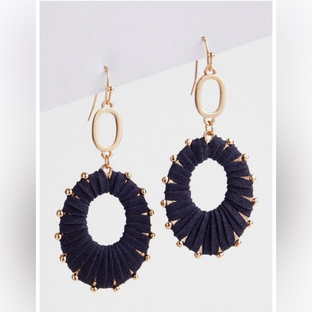 Torrid Navy Thread Wrapped Oval Earring